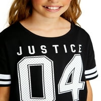 Краток ракав за правда на девојчињата секојдневна омилена маица, големини 5-18