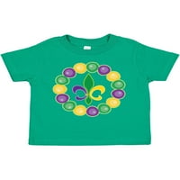 Инктастичен Марди Грас мониста и Флеур де Лис подарок Дете момче или маица за девојчиња за деца