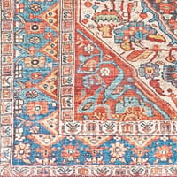 Уметнички ткајачи ирис медалјонски област килим, црвено сина боја, 7'6 9'6