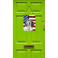 Каролини Богатства LH9022DS Американско Знаме со англиски Сетер Ѕид Или Врата Виси Отпечатоци, 12x16, разнобојни