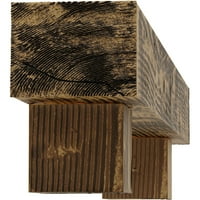 Ekena Millwork 4 H 4 D 48 W Sandblasted Fau Wood Camnplace Mantel Kit W alamo Corbels, природен златен даб