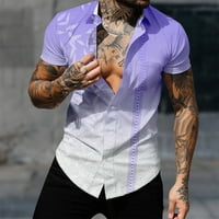 Блузи со кратки Ракави За Мажи Печатење На Ревер Плус Големина Блуза Со Џебови Летни Секојдневни Тенки Кошули