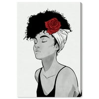 Wynwood Studio Canvas обвивки и рози мода и глам портрети wallидни уметности платно печати црна темно црвена 20х30