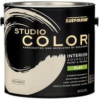 Студио за 'рѓа-олеј во боја кокос, внатрешна боја + буквар, рамна завршница, 2-пакет