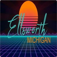 Applegate Michigan Vinyl Decal Stiker Retro Neon Design