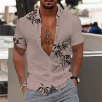 Buigttklop нема граници за кошули за мажи, плус големина, случајни копчиња Хаваи печатење на блуза со кратки ракави за кратки