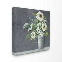 Сончоглед и цвеќиња на Ступел Индустри и цвеќиња Зелено сино сликарство XL Canvas Wallидна уметност од iaулија Пуринтон