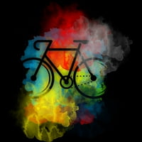 вода боја Велосипед Јуниори Црна Графички Мета-Дизајн Од Страна На Луѓето