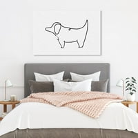 Wynwood Studio Animals Wall Art Canvas Prints 'Puppy Oction Linltion Simple' Кучиња и кутриња - црна, бела боја