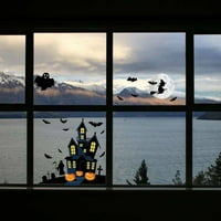 Комплет Стаклени Налепници кискик-Празничен Извонреден Декоративен Пвц Налепници За Прозорци Од Тиква За Ноќта На Вештерките