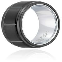 Машка црна сафир Тутфстен титаниум со бел ПВД Внатрешен удобност се вклопува во свадбениот бенд, со големина 12