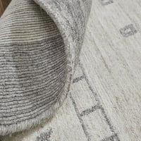 Yurie современ gebbah килим, беж опал сива, 3ft - 6in 5ft - 6in accent килим