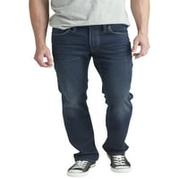 Сребрени фармерки копродукции Машки Алан класичен одговара на фармерки со права нозе, големини на половината 28-42