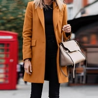 Зимски палта на лабакихах за жени обична мала тежина тенка јакна тенок палто со долг ракав размачкана деловна деловна палта