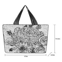Женска Торбичка Со Чанти Со Патент Стилски Чанти За Рамо Со Голем Капацитет Цветни Патувања Повеќекратна Употреба Bigетска Работа
