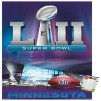 Трендови Меѓународен NFL Super Bowl LII - Постери за wallидови на прослава 14.725 22.375 Премиум постер и пакет на монтирање