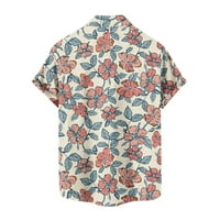 Jmntiy машки цветни печатени една џебна кошула случајна лабава печатена џебна кошула кошули -кошули -xxxxxl дозвола за татко