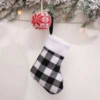 Божиќна Елка Виси Чорапи Симпатична Прекрасна Божиќни Чорапи Популарни Подароци За Пријатели Семејства Црно Бело Мало