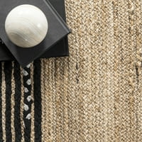 Нулум Шантал плетенка јута и памучен граничен килим, 8 '10', природно