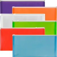 Пластични коверти со затворање на поштенски патенти, паричник брошура, 10, разновидни бои, 6 пакувања