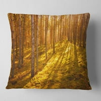 Дизајн на прекрасни сончања во густа шума - модерна перница за фрлање шума - 18х18