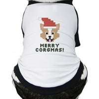 Мери Коргмас Корги кошула за миленичиња бела памук за божиќни кучиња подарок