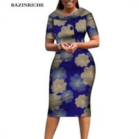 Африкански Фустани За Печатење За Жени Дашики Со Кратки Ракави Традиционална Облека WY6482