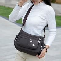 Anvazise Women Solution Color Мулти џебови по поштенски патеки со рамена торбичка торбичка за складирање виолетова една големина