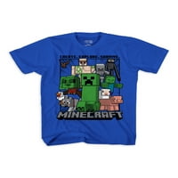 Момци на Minecraft повеќе се многу кутии со кратки ракави, графичка маица, 2-пакувања, големини 4-18
