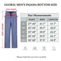 Машки Памучни Фланелни Пижами-Карирани Пижами Панталони За Мажи Со Џебови-Дневна И Спиење ПЈ Дното, 2-Пакет