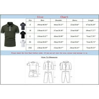 Кошули за тренингот B91XZ за мажи летна машка јака случајна чиста боја мода со кратки ракави врвови на маички организатор Поло кошули за мажи црна XL