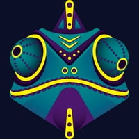 Геометриски Камелеон Јуниори Темносина Графичка Маичка-Дизајн ОД Луѓе XL