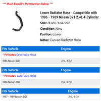 Пониско Црево На Радијаторот-Компатибилно со-Нисан Д 2.4 Л 4-Цилиндар 1988