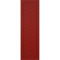 Ekena Millwork 15 W 60 H TRUE FIT PVC SINGE PALLE CHEVRON модерен стил фиксни ролетни за монтирање, оган црвено