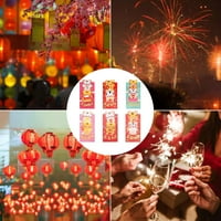 Eummy Традиционални Кинески Пликови Цртан Филм Црвени Пликови Пакети За Повеќекратна Употреба Среќни Пари Пакети Хонг Бао Парични Чанти За Кинеска Нова Година Проле