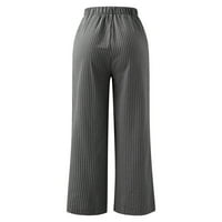 Жени црни џогери со џебови женски обични панталони дами секојдневно секојдневно памук и лента со ширина на ногата темперамент