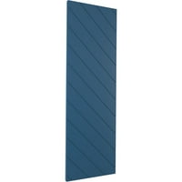 Ekena Millwork 18 W 65 H TRUE FIT PVC Diagonal Slat модерен стил фиксирани монтирани ролетни, Sojourn Blue