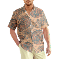 Paisley Fashion Top Button Down Down Burting Nust Design Top за патување и датира