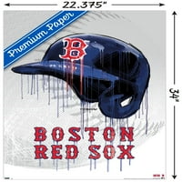 Бостон Црвен така - Постери за wallидови на кациги, 22.375 34