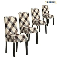 Обвивки за столче за трпезарија, стол за трпезариско столче за трпезарии сет од 4, еластични капаци на столчето за трпезарија, кујнски столици лизгачи за трпезарија