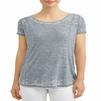 Como Blu маица женски Seamed кратка ракав гроздобер големина сива--d6--