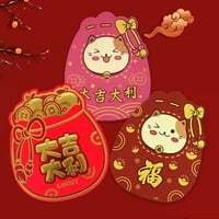Хонран Црвен Плик Среќна Торба Облик Цртан Филм Традиционален Преклопен Кинески Зајак Година Црвен Пакет За Банкет
