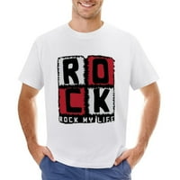 Rock My Life Vintage маица машка памучна класична екипаж со кратки ракави со кратки ракави уникатни бели 2xl