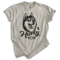 Маичка мама мама, уникатна женска кошула, сопственик на сибирски хаски, подарок за мама од најдобро куче, лесна свила сива,