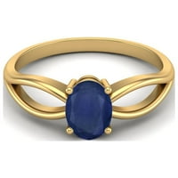 7x овален сино сафир Стерлинг сребрен злато Вермеил жени свадба солитер келтски прстен