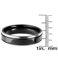 Крајбрежен накит со два тона четкано завршен ринг -титаниум прстен
