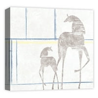 Слики, метални коњи пејзаж сребро, 16x20, украсна платно wallидна уметност
