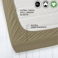 A1HC органски памук опремени чаршафи дополнителен длабок џеб отпорен на мека бујна ткаенина на Sateen, сет од 6
