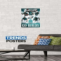 Trends International NFL Philadelphia Eagles - Тимски постер за teamид 14.725 22.375 Премиум непушана верзија
