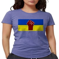 Кафепрес-украинско Знаме со Тупаница Маица - Женска Три-мешавина Маица
